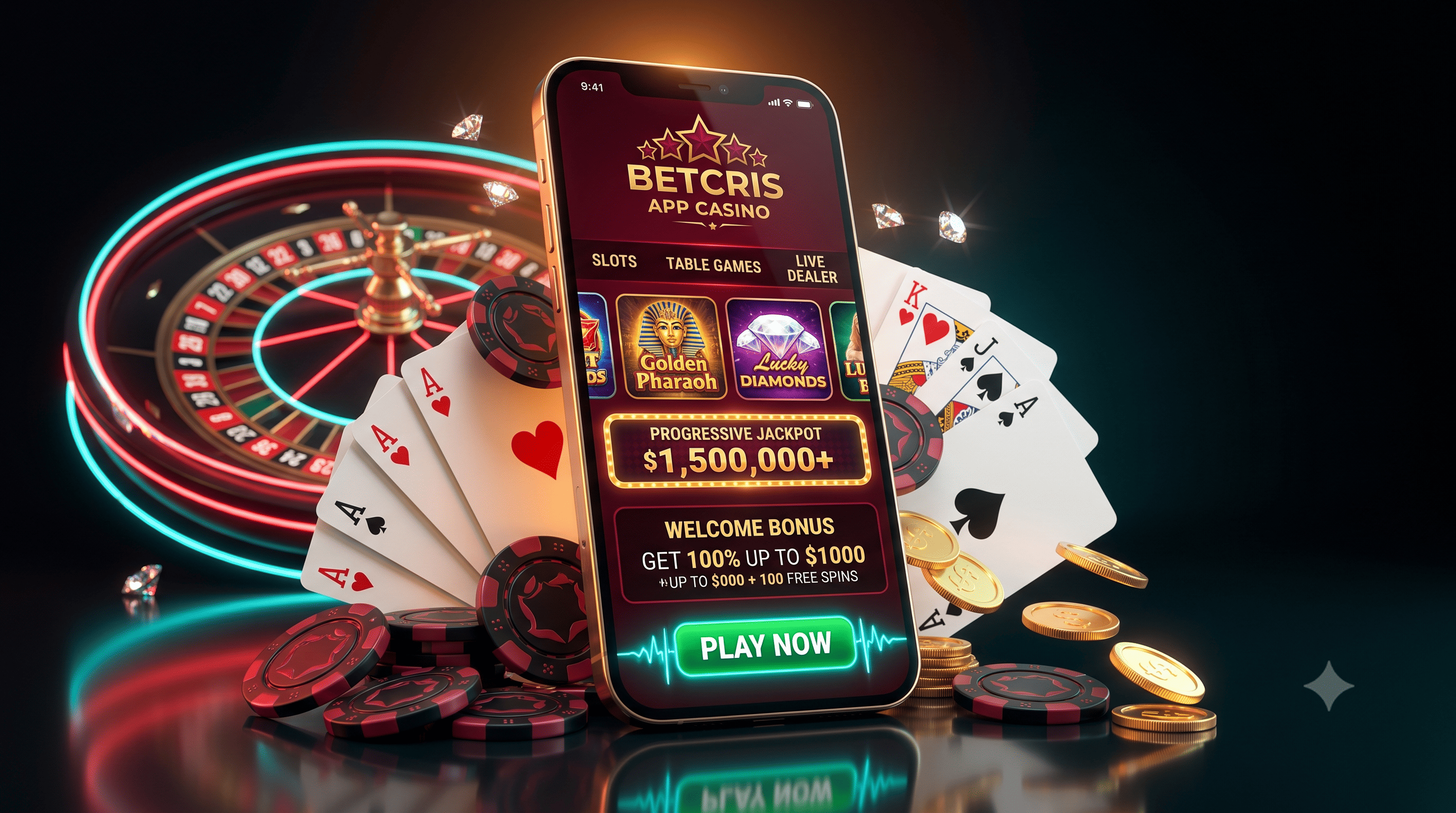 Captura de pantalla de la interfaz de la Betcris app mostrando el lobby de juegos